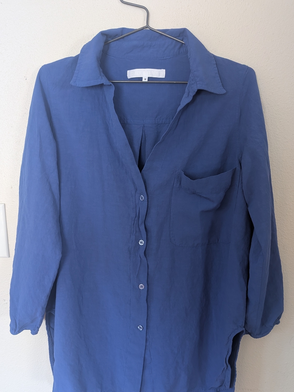 Womens Button-Down Shirt Long Sleeve in Blue
